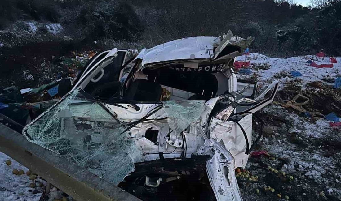 Sakarya’da kontrolden çıkan kamyonetin takla atıp yoldan çıkması neticesinde baba