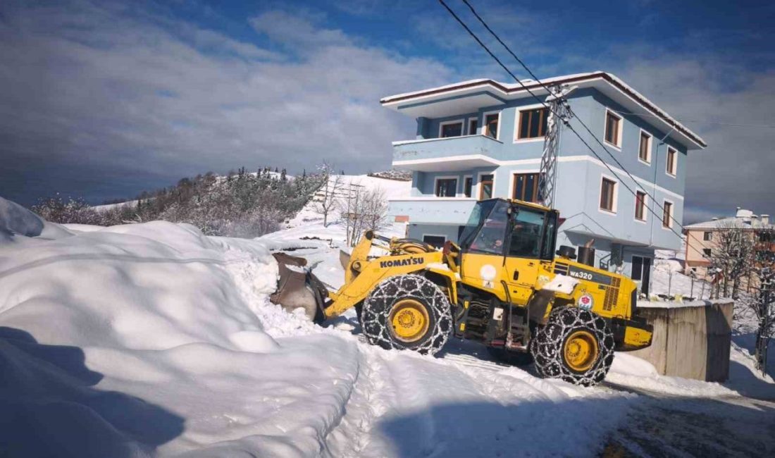 Trabzon Büyükşehir Belediyesi ekipleri, kırsalda etkili olan kar yağışının ardından