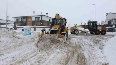 Erzurum’un yüzölçümü bakımından en büyük ilçesi olan Aziziye’de karla mücadele