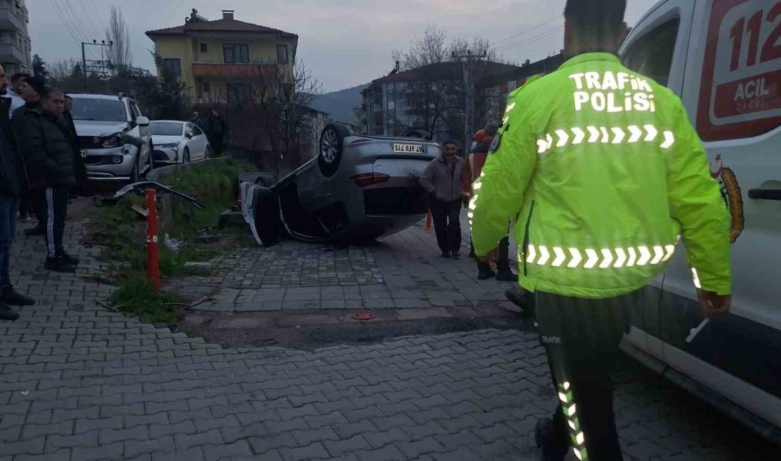 Zonguldak’ın Devrek ilçesinde kontrolden çıkan bir otomobilin takla atması sonucu