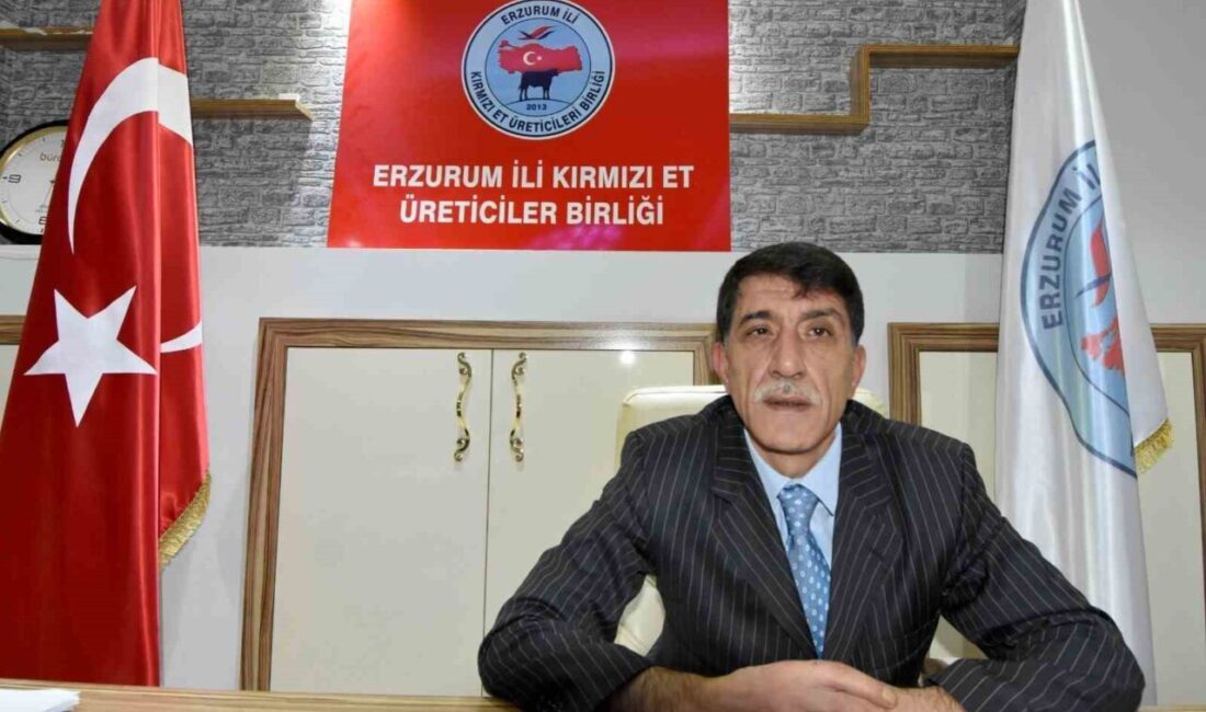 Erzurum Kırımızı Et Üreticileri Birliği Başkanı Abdulkadir Ürüşan, Erzurum’da kırmızı