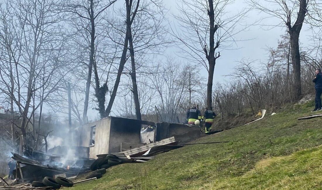 Ordu’nun Ulubey ilçesinde çıkan yangın sonucu tek katlı ev küle