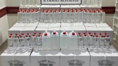 Sinop’ta polis ekiplerince düzenlenen operasyonda 1080 litre etil alkol ele