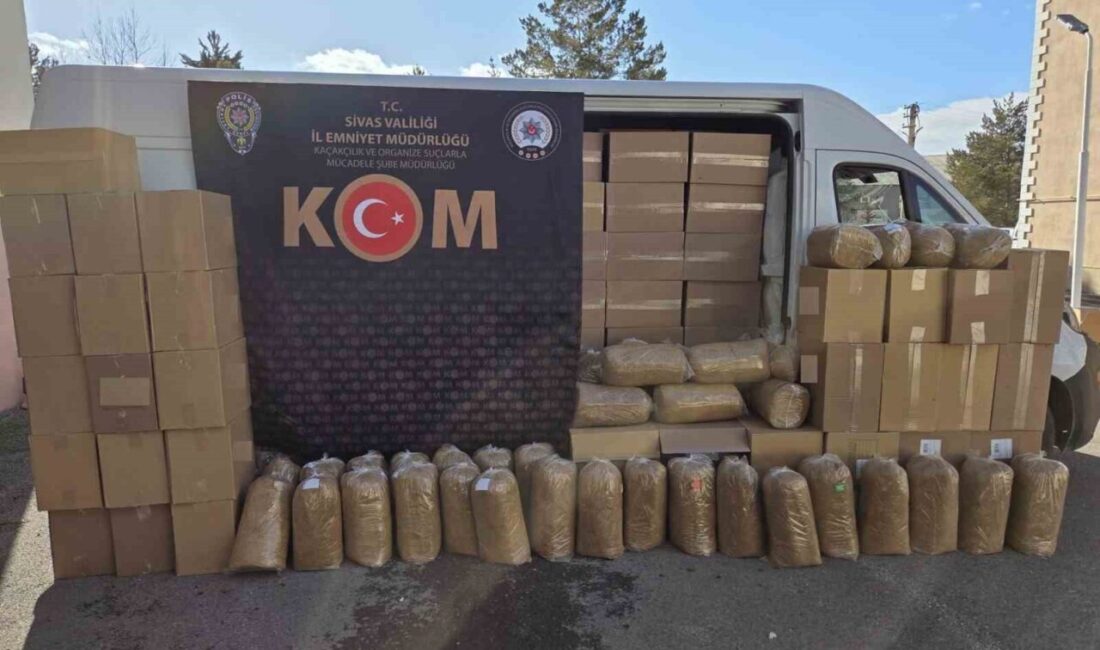Sivas’ta polis ekiplerince tütün ve tütün mamulleri kaçakçılığına yönelik düzenlenen