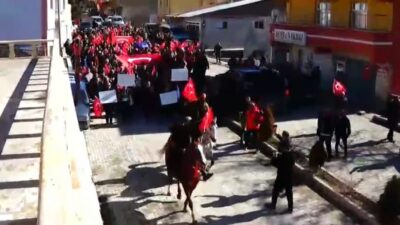 Tercan ilçesinde, Kaymakam Neslihan Kısa Duman’a destek amacıyla yürüyüş düzenlendi.