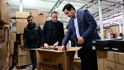 Battalgazi Belediye Başkanı Bayram Taşkın, Sosyal Hizmetler Müdürlüğü Lojistik Deposu’nda