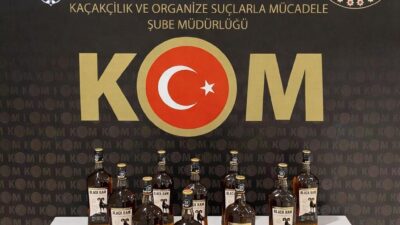 Bayburt’ta sahte alkol kullanımının önlenmesine yönelik düzenlenen operasyonda 10 litre