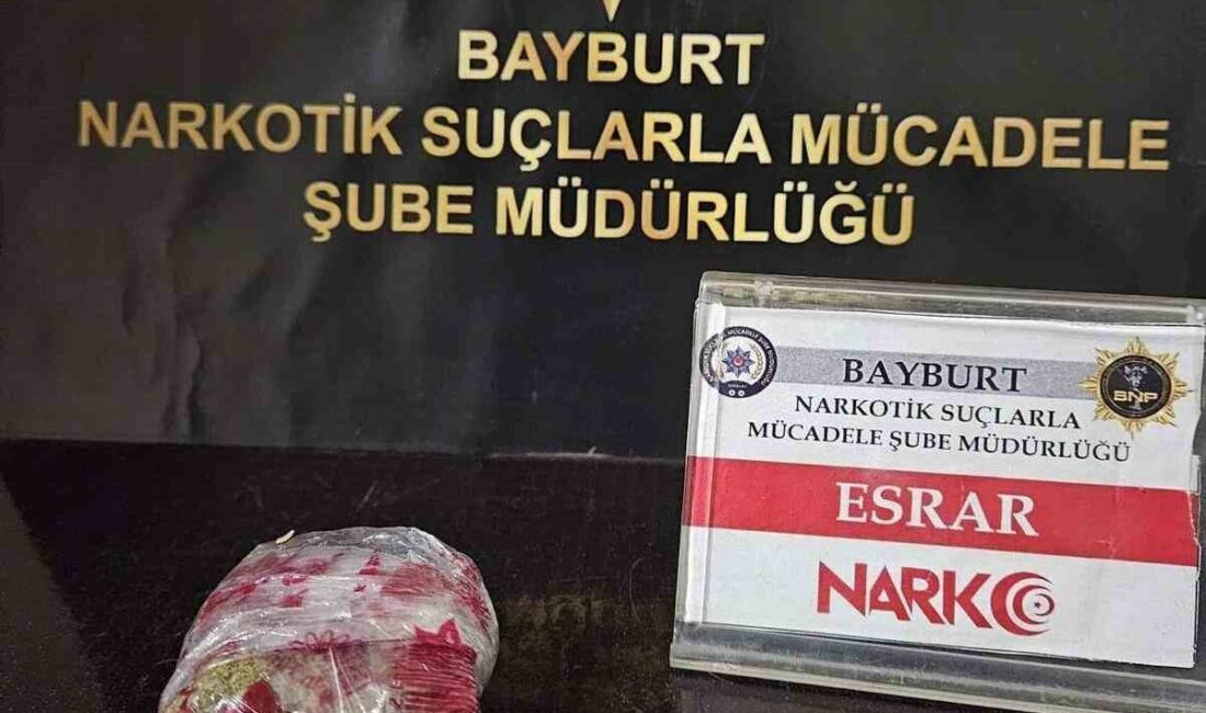 Bayburt’ta narkotik ekipleri tarafından yürütülen çalışmalar neticesinde esrar, metamfetamin ve