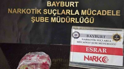 Bayburt’ta narkotik ekipleri tarafından yürütülen çalışmalar neticesinde esrar, metamfetamin ve