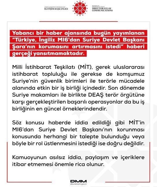 Dezenformasyonla Mücadele Merkezi (DMM), yabancı bir haber ajansında yayımlanan “Türkiye,