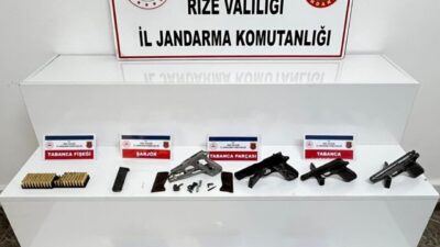 Rize’de jandarma ekiplerinin düzenlediği ruhsatsız silah ve uyuşturucu operasyonunda 1
