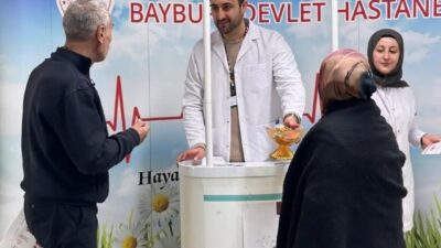 12-18 Nisan Kalp Sağlığı Haftası kapsamında Bayburt Devlet Hastanesi poliklinik