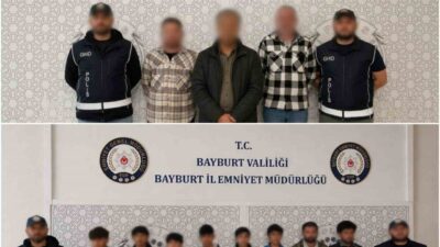 Bayburt’ta göçmen kaçakçılığı ve insan ticaretiyle mücadele kapsamında yapılan çalışmalarda,