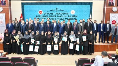 Erzurum Ömer Nasuhi Bilmen Dini Yüksek İhtisas Merkezi’nde düzenlenen mezuniyet