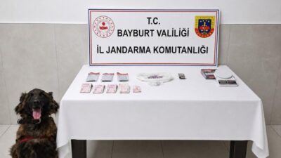 Bayburt’ta düzenlenen uyuşturucu operasyonunda 291 adet ekstazi hap, hassas terazi,