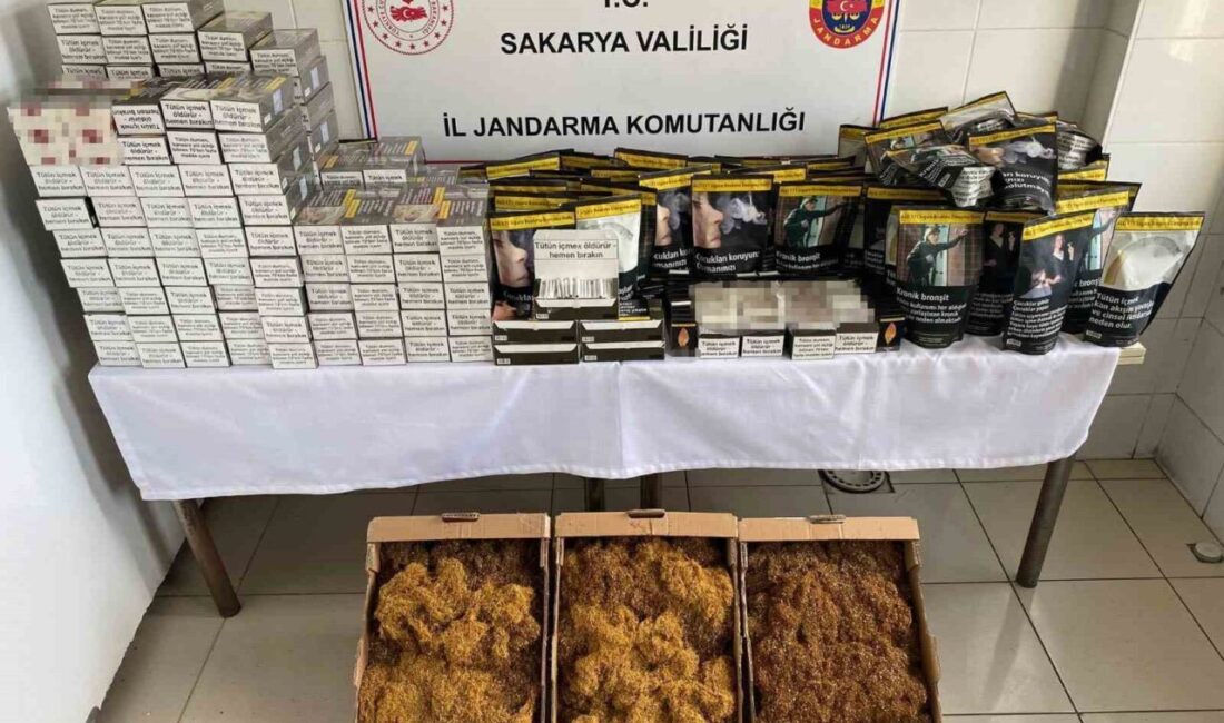 Sakarya’da jandarma ekiplerinin iki ilçede düzenlediği kaçakçılık operasyonunda on binlerce