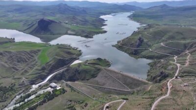 Erzincan’ın Tercan ilçesinde etkili olan aşırı yağışların ardından Tercan Barajında