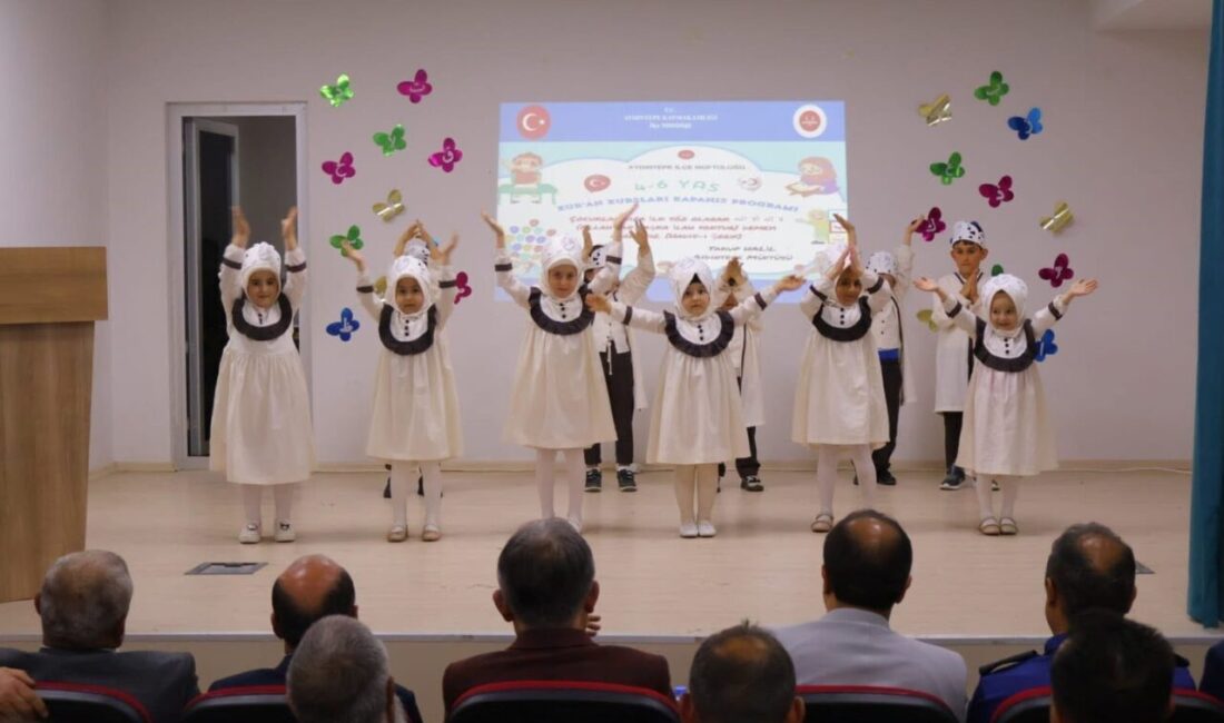 Bayburt’un Aydıntepe ilçesinde, 4-6 Yaş Kur’an kurslarında eğitim gören minik