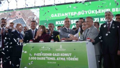 Gaziantep’te hayata geçirilen 2 bin konutluk projesinin 2’nci etap temel