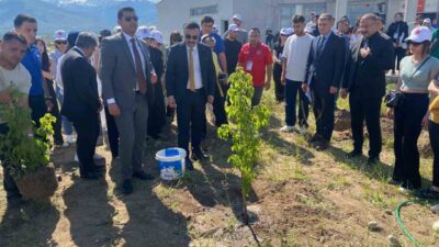 Erzincan’da Ceza İnfaz Personeli Günü dolayısıyla düzenlenen etkinlik kapsamında fidanlar