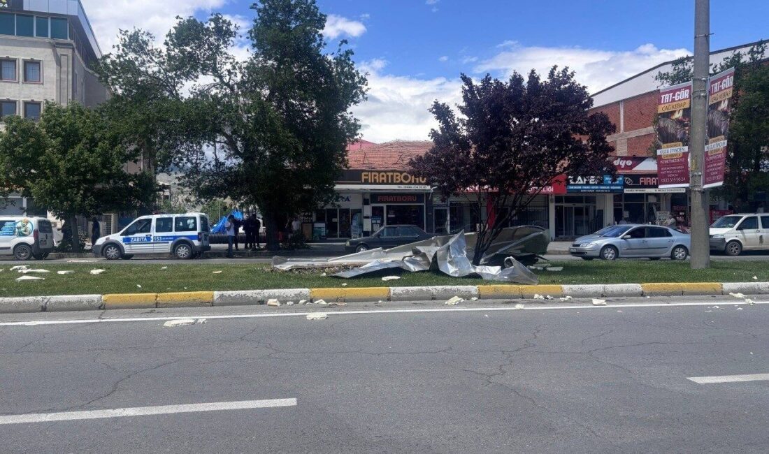 Erzincan’da etkili olan kuvvetli rüzgar nedeniyle ağaçlar devrildi, ev ve