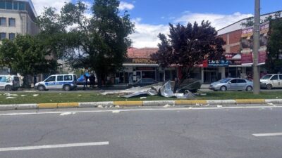 Erzincan’da etkili olan kuvvetli rüzgar nedeniyle ağaçlar devrildi, ev ve