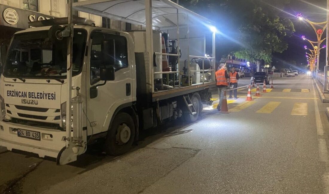 Erzincan Belediyesi ekiplerince şehir genelinde yaya ve araç güvenliğini artırmaya