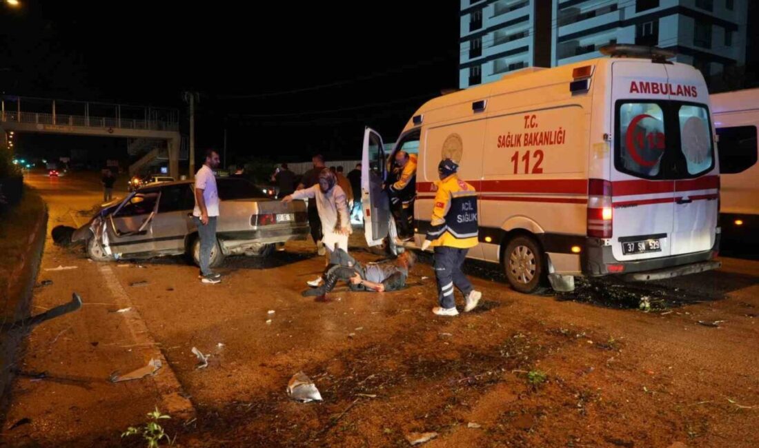 Kastamonu’da Alparslan Türkeş Bulvarı üzerinde refüje çarpan otomobildeki yaralıya müdahale
