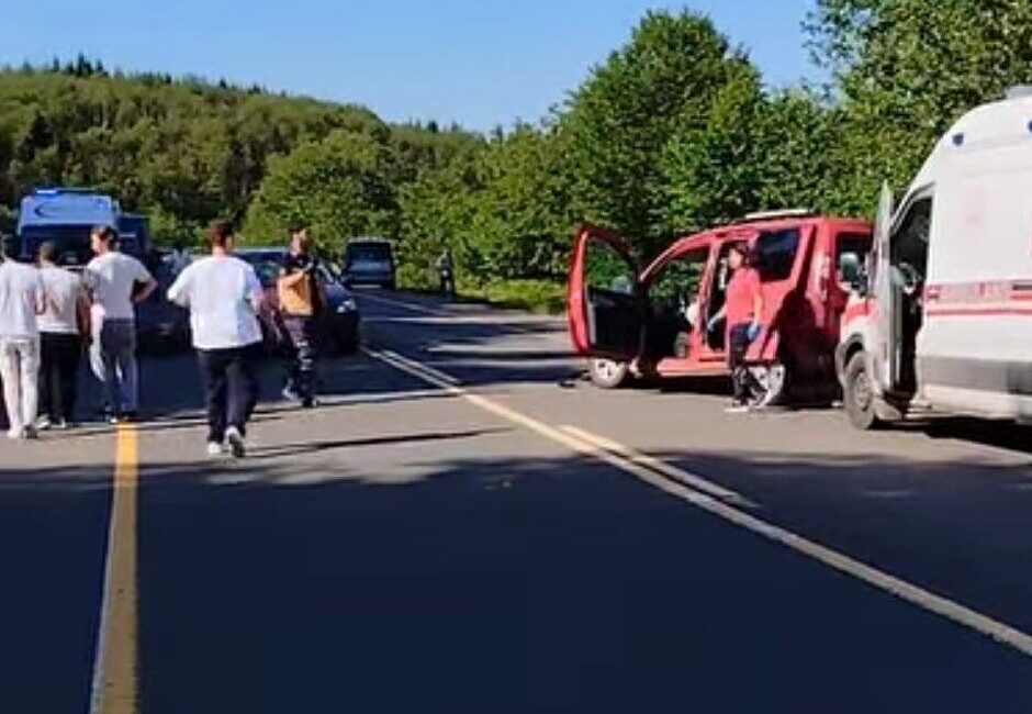 Ordu’nun Ulubey ilçesinde kontrolden çıkan hafif ticari aracın park halindeki