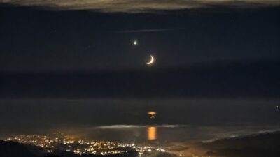 Rize’nin Ardeşen ilçesine bağlı Çaçahona Yaylası semalarındaki ay yıldız görüntü