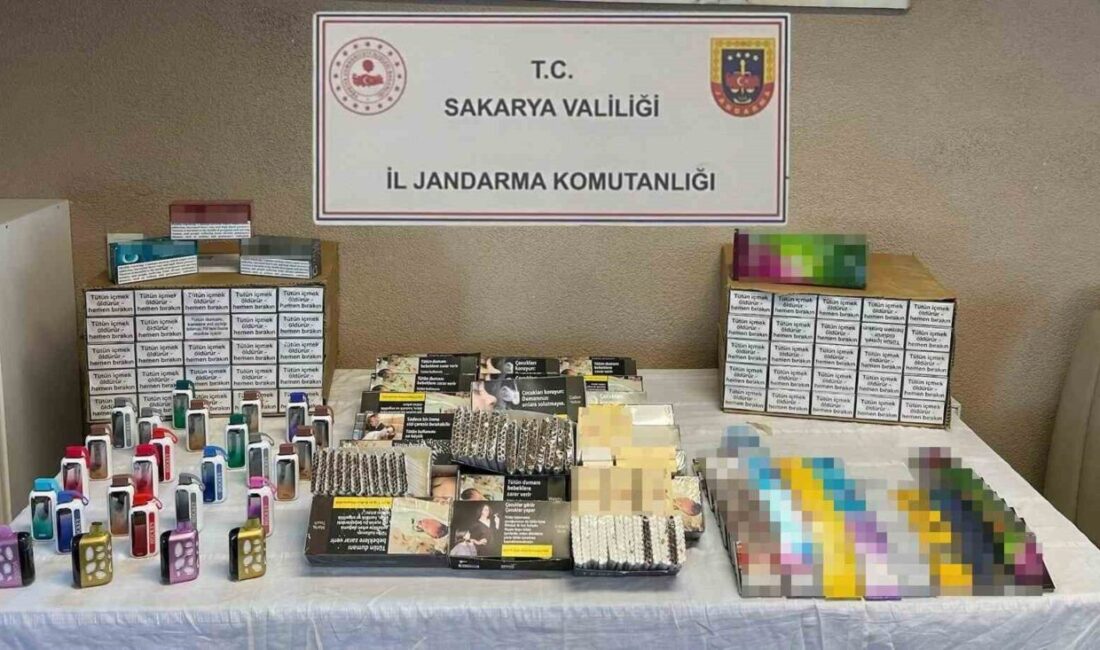 Sakarya’da jandarma ekiplerince kaçakçılık suçlarıyla mücadele kapsamında 3 ilçede düzenlenen
