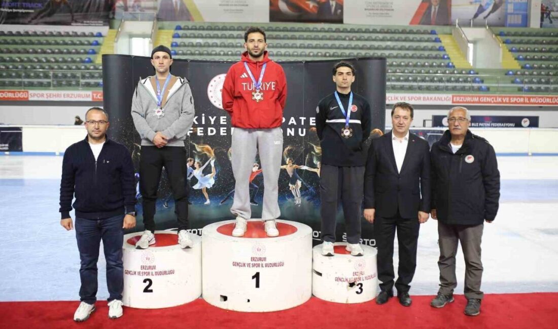 Erzurum’da düzenlenen Short Track Türkiye Şampiyonası’nda büyükler ve gençler kategorilerinde