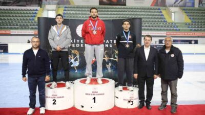 Erzurum’da düzenlenen Short Track Türkiye Şampiyonası’nda büyükler ve gençler kategorilerinde