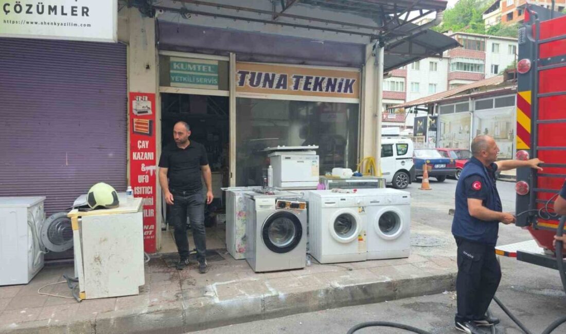 Zonguldak’ın Karadeniz Ereğli ilçesinde beyaz eşya tamiri yapılan iş yerinin