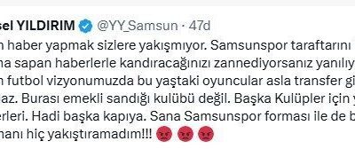 SAMSUN (İHA) – Samsunspor Başkanı Yüksel Yıldırım, 36 yaşındaki Enner