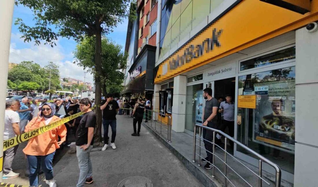 Zonguldak’ın Soğuksu semtinde, evinin icradan satılmasına öfkelenerek bir bankada silahla
