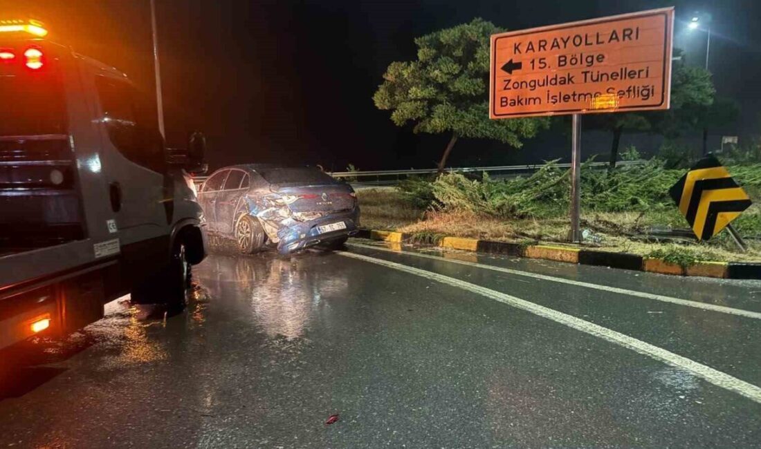 Zonguldak’ın Alaplı ilçesinde Orman Bölge Kavşağı’nda meydana gelen trafik kazasında
