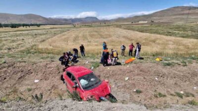 Bayburt’ta takla atan otomobilde bulunan 4’ü çocuk, 4’ü yetişkin olmak
