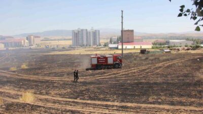 Sivas’ın Zara ilçesinde buğday ekili arazide çıkan yangın yaklaşık 80