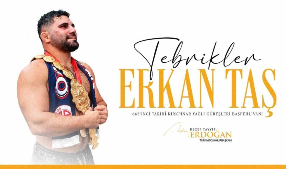 Cumhurbaşkanı Recep Tayyip Erdoğan, 665’inci Kırkpınar Yağlı Güreşleri’nde başpehlivanlık kemerini