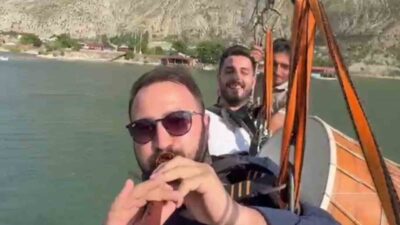 Erzurum’da Tortum Gölü üzerinde gerçekleştirilen sıra dışı gösteri ilgi odağı