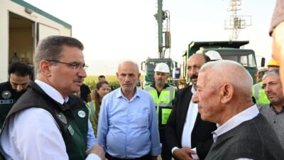 Pasinler ilçesinde Çöğender ve Ağcalar Sondaj mevkilerinde yürütülen çalışmaları yerinde