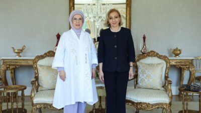 Cumhurbaşkanı Recep Tayyip Erdoğan’ın eşi Emine Erdoğan, Lübnan Başbakanı Nevvaf