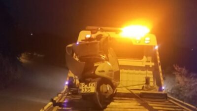 Ordu’nun Fatsa ilçesinde kontrolden çıkarak duvara çarpan motosikletin sürücüsü hayatını
