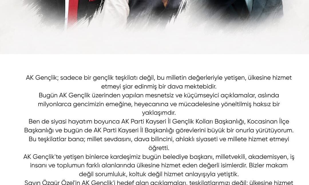 AK Parti Kayseri İl Başkanı Hüseyin Okandan, Cumhuriyet Halk Partisi
