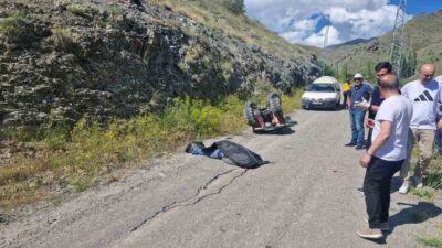 Erzurum’un İspir ilçesinde meydana gelen trafik kazasında, ATV aracının takla