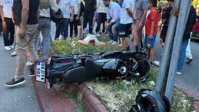 Zonguldak’ın Karadeniz Ereğli ilçesinde otomobil ile motosikletin çarpışması sonucu meydana
