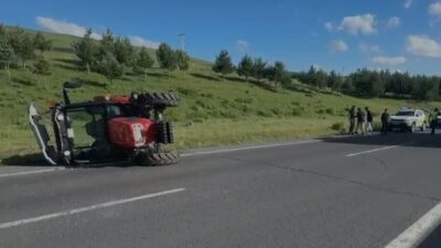 Ardahan’da devrilen traktörün sürücüsü yaralandı. Ardahan-Kars kara yolunun 2. kilometresinde,