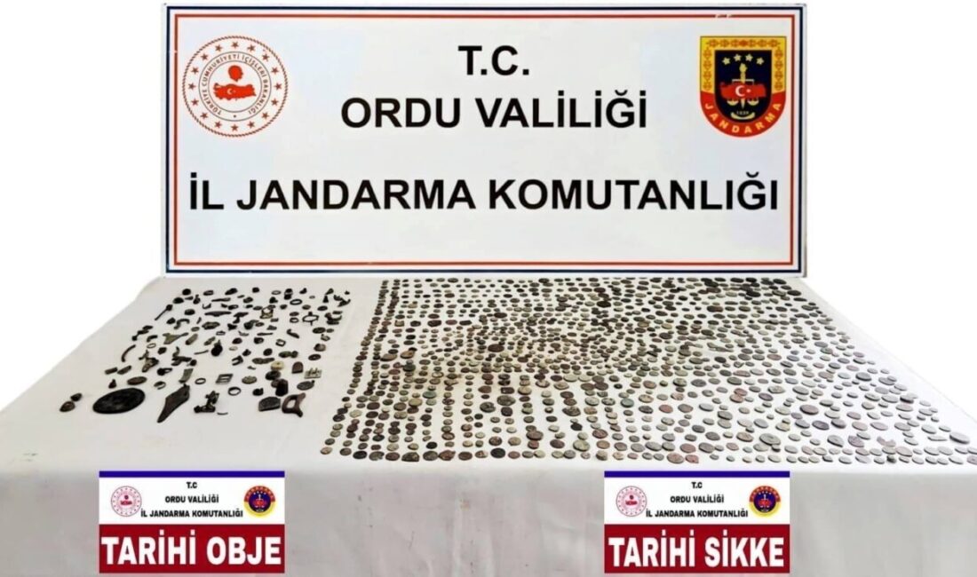 Ordu’da jandarma ekiplerince yürütülen operasyon kapsamında çok sayıda sikke ve