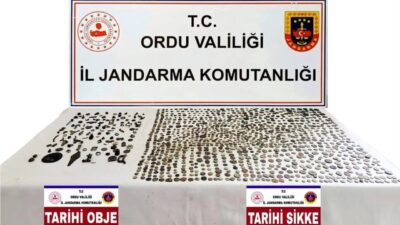 Ordu’da jandarma ekiplerince yürütülen operasyon kapsamında çok sayıda sikke ve